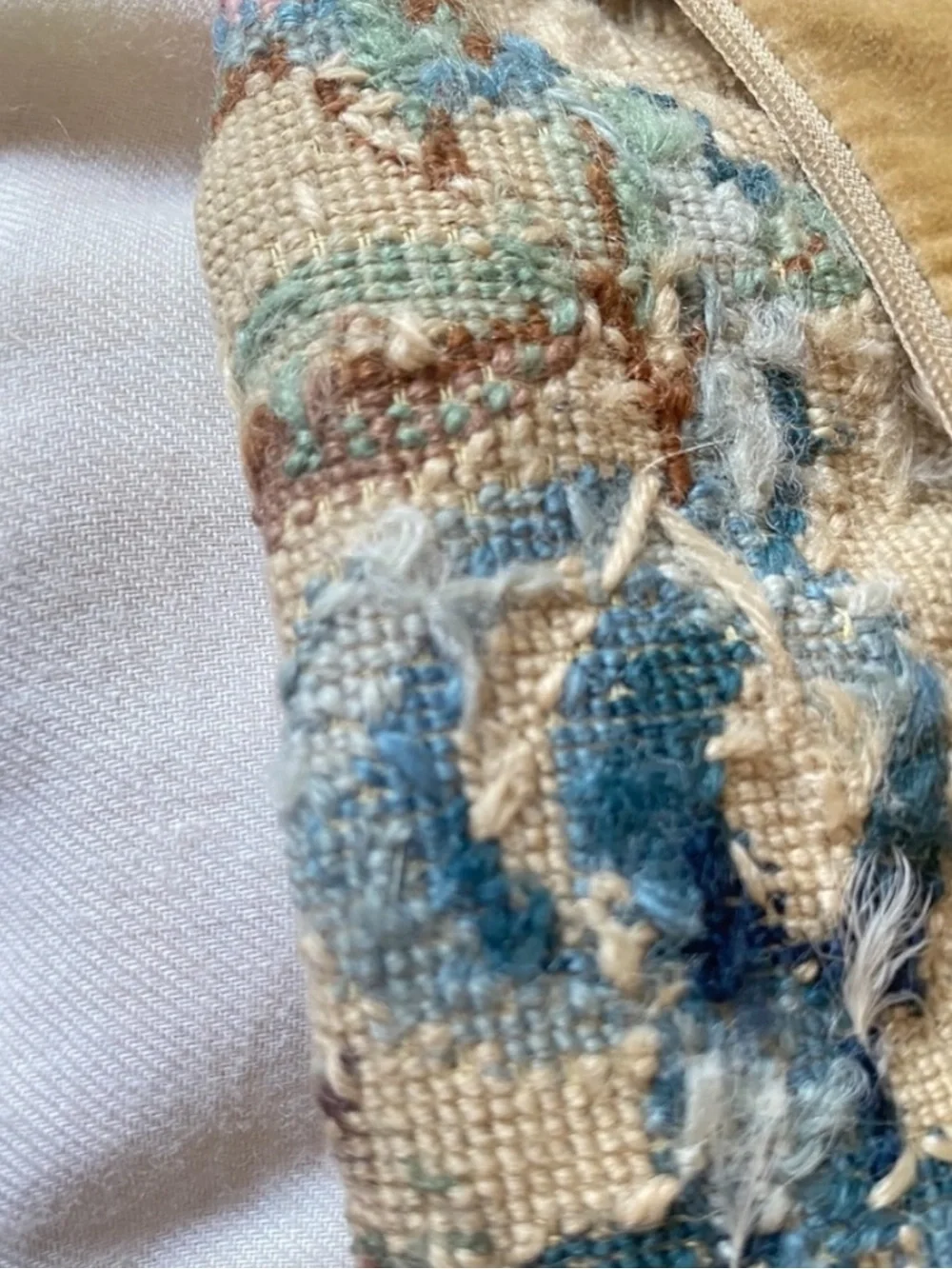 Vintage Needlepoint Throw Pillows – Set of 2 – Feather/Down Filled – 14” x 14”